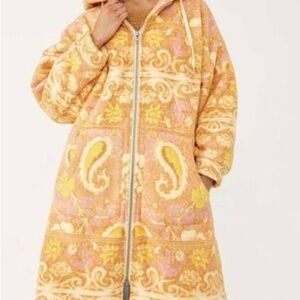 Free People Cozy Printed Blanket Coat XS